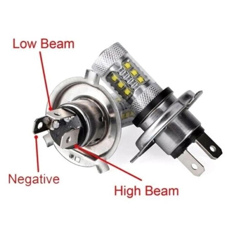 1Pc H4 9003 Fog Light LED Headlight 80W Hi/Lo 90W Beam Driving DRL Lamp White