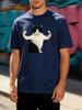 Unisex Crew Neck Tee Funny Muscular Bicolor Cat Meme Print Short Sleeve Loose Street Casual Summer Daily Top For Young Adult Males