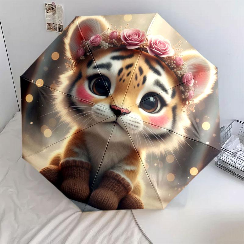 

Cute pets Pattern Pattern New Style Umbrella, 1 Piece Automatic Folding Umbrella, Portable Travel Umbrella, Outdoor Umbrella, Birthday Gift