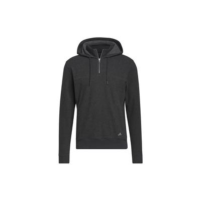 Go-To Quarter-Zip Hoodie Solid Color Logo Long Sleeve Hooded Sweatshirt Men Hoodies Black II7845