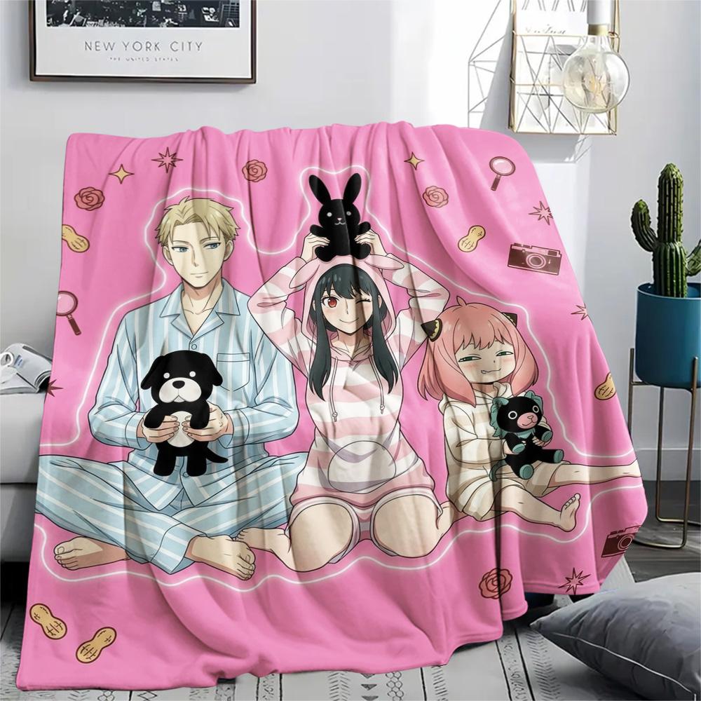 1 Stück Spy Family Gemusterte Flanelldecke Geeignet für Alle Jahreszeiten Für Heimdekoration Wärme Und Komfort Geschenke Feiertagsgeschenk