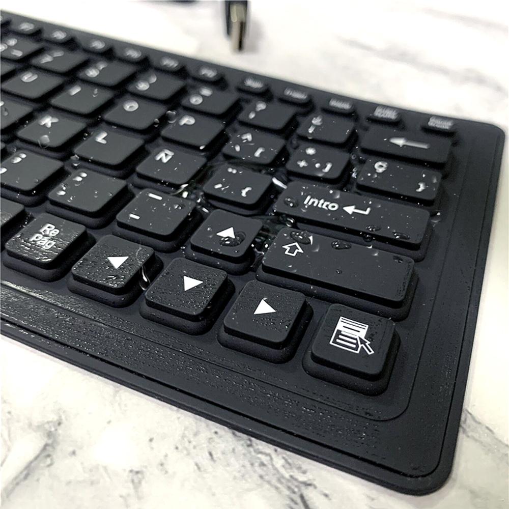 84 Keys Spanish USB Wired Silicone Keyboard Foldable Soft Silicone Waterproof Dustproof Keyboard for Desktop Computer