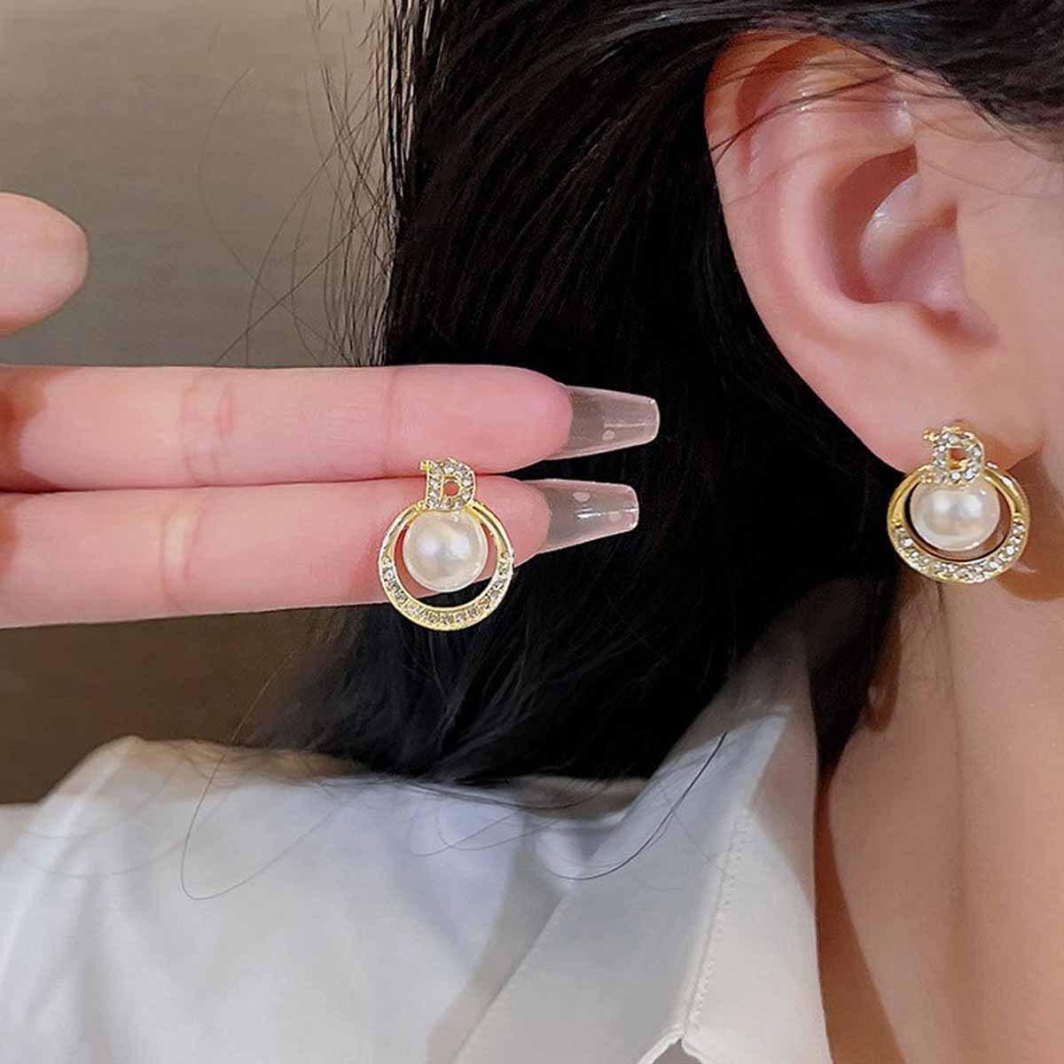 Elegant Zirconia Mermaid Pearl Earrings