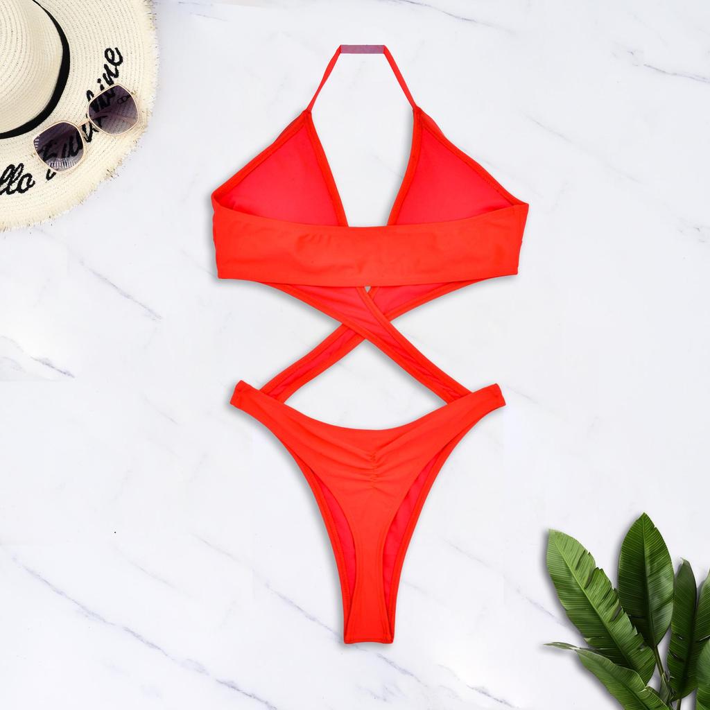 2025 Multicolor European & American Sexy Backless One-Piece Bikini Swimsuit