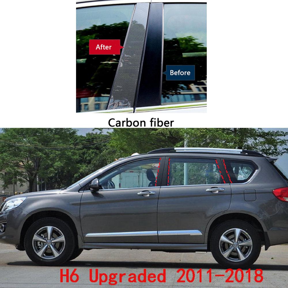 Car TPU/Glossy Mirror Pillar Post Cover Great Wall HAVAL H6 2011 2012 2013- Door Trim Window Molding Sticker Accessories
