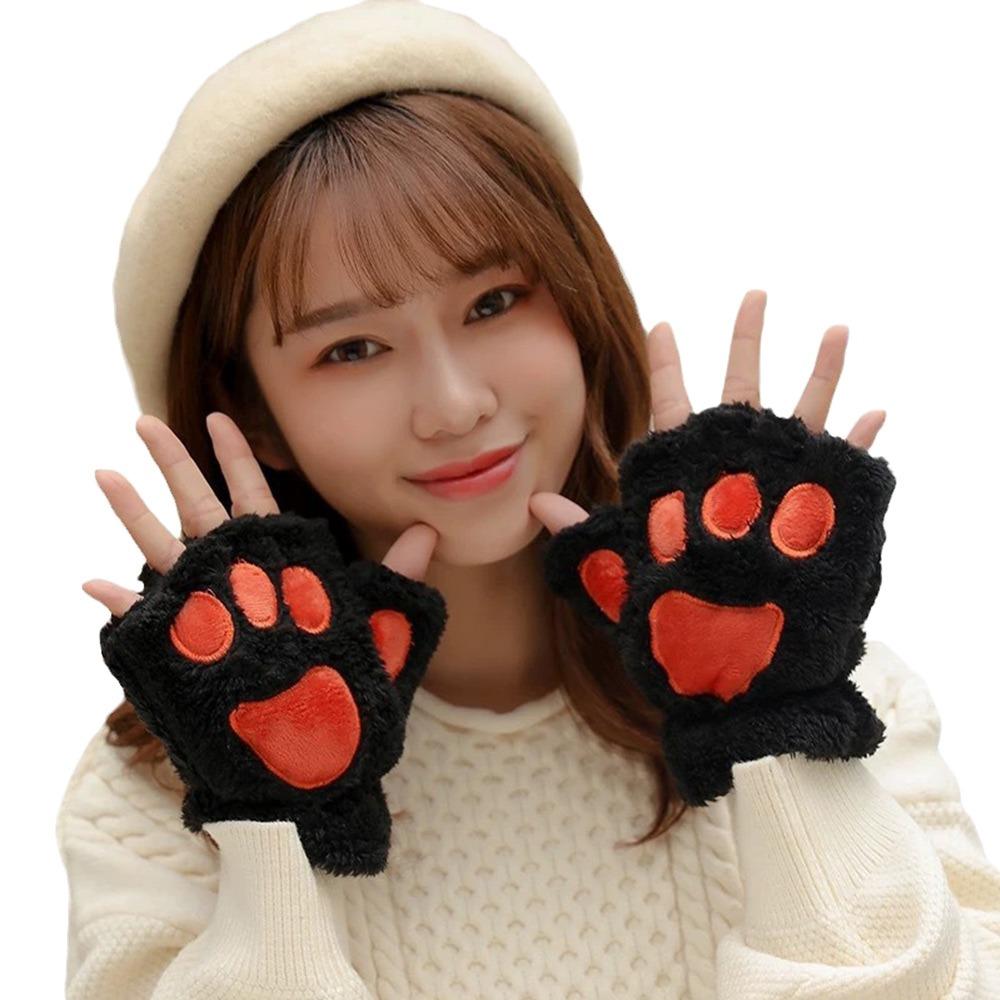Bear Paw Furry Mittens Plush Animal Gloves Fashion Women Winter Gloves Cosplay