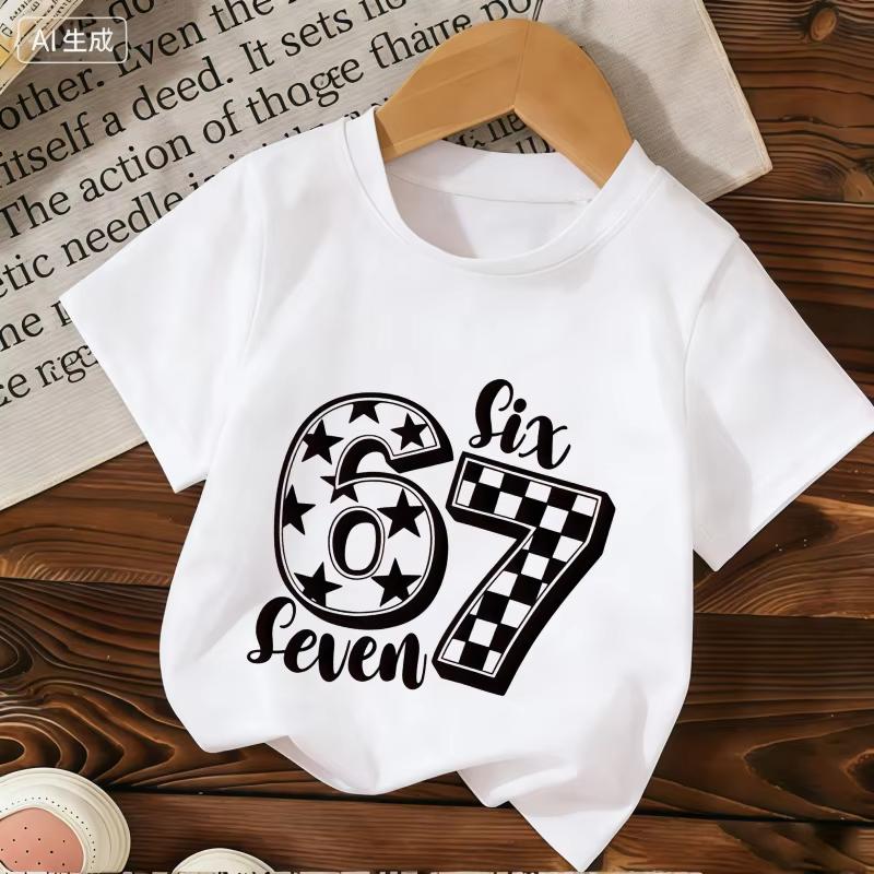Kids 67 Themed Colorful Print TShirt Soft Cotton Fabric Breathable and Comfortable Ideal for Toddlers and Childrendf0355