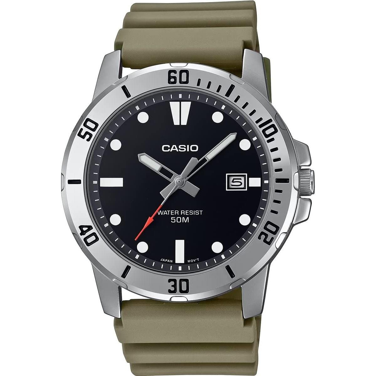 CASIO Standard Analog Quartz Mens Watch MTP-VD01-3EV Military Olive Overseas Model