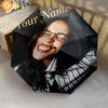 1 PC Automatic Folding Umbrella - Billie Eilish Custom Name Pattern, Portable & Foldable Design with 8 Ribs, Christmas Birthday Gifts