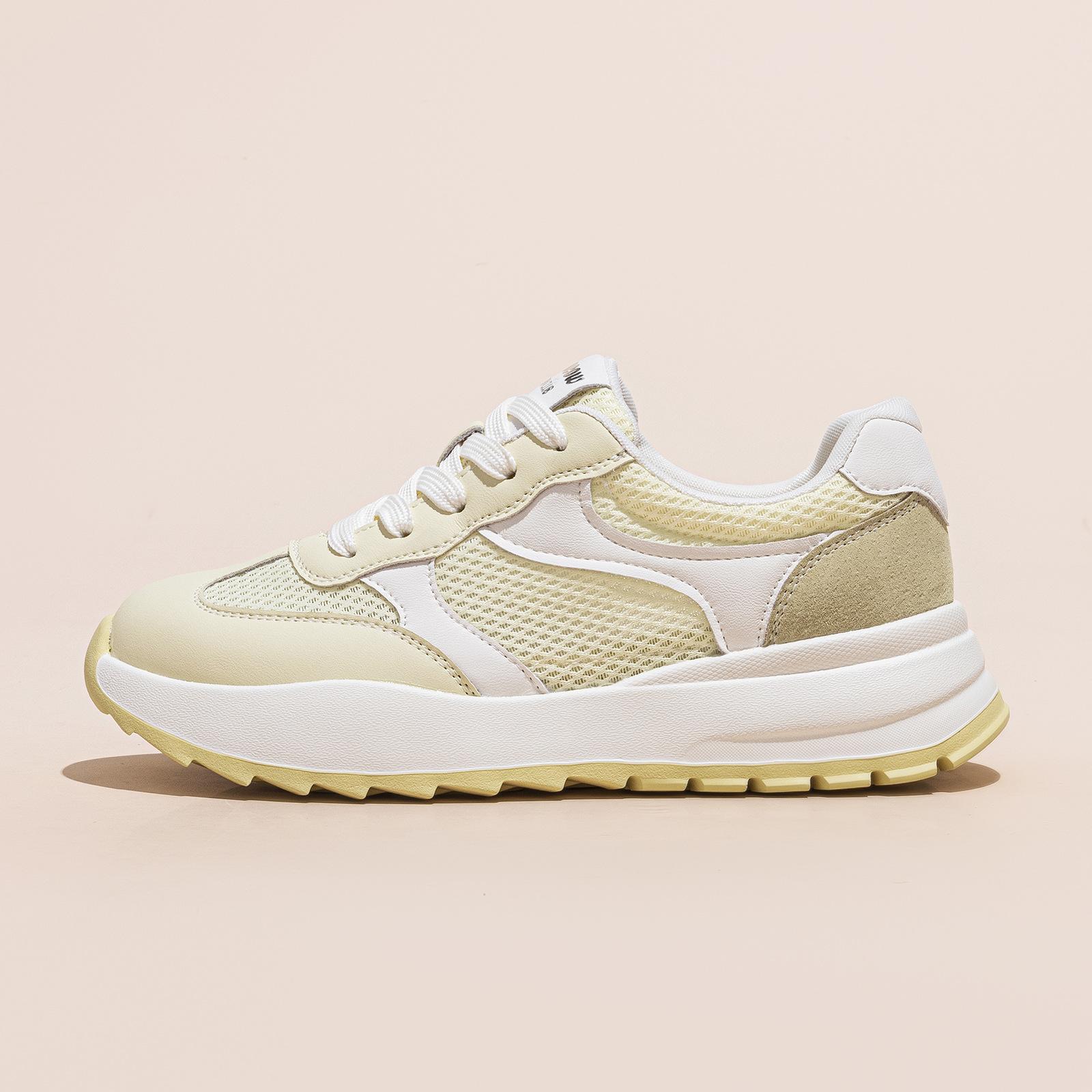 

Женские кроссовки Forrest Gump, новые летние сетчатые дышащие, на толстой подошве, увеличивающие рост, легкие, повседневные, спортивные 40 жёлтый