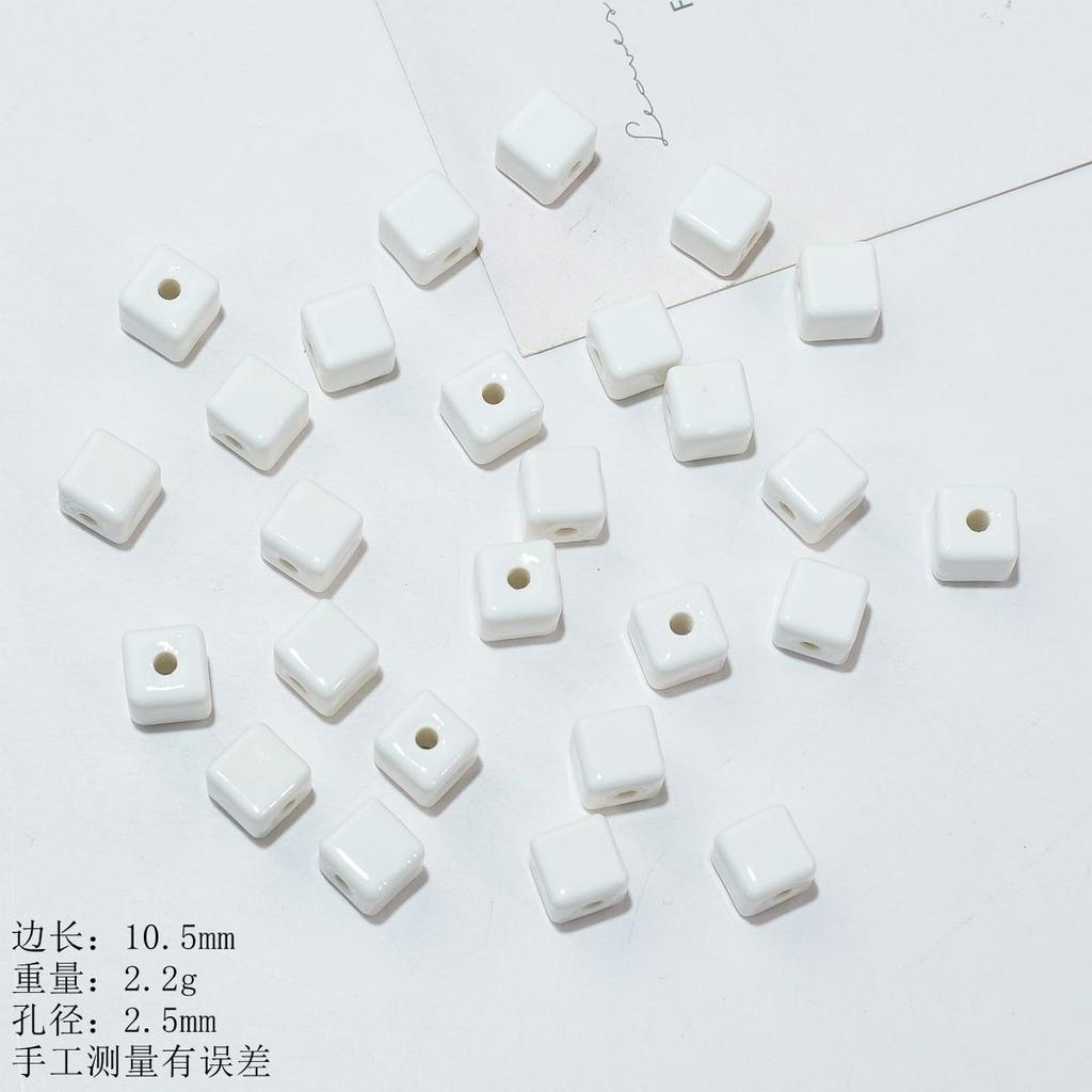 10Mm large square loose bead accessories ceramic necklace bracelet beaded material handmade creative DIY
