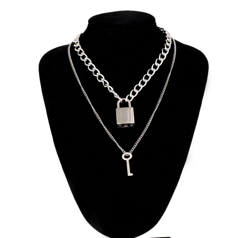 Lock Chain Necklace With A Padlock Pendants For Women Men Punk Jewelry On The Neck 2020 Grunge Aesthetic Egirl Eboy Accessories