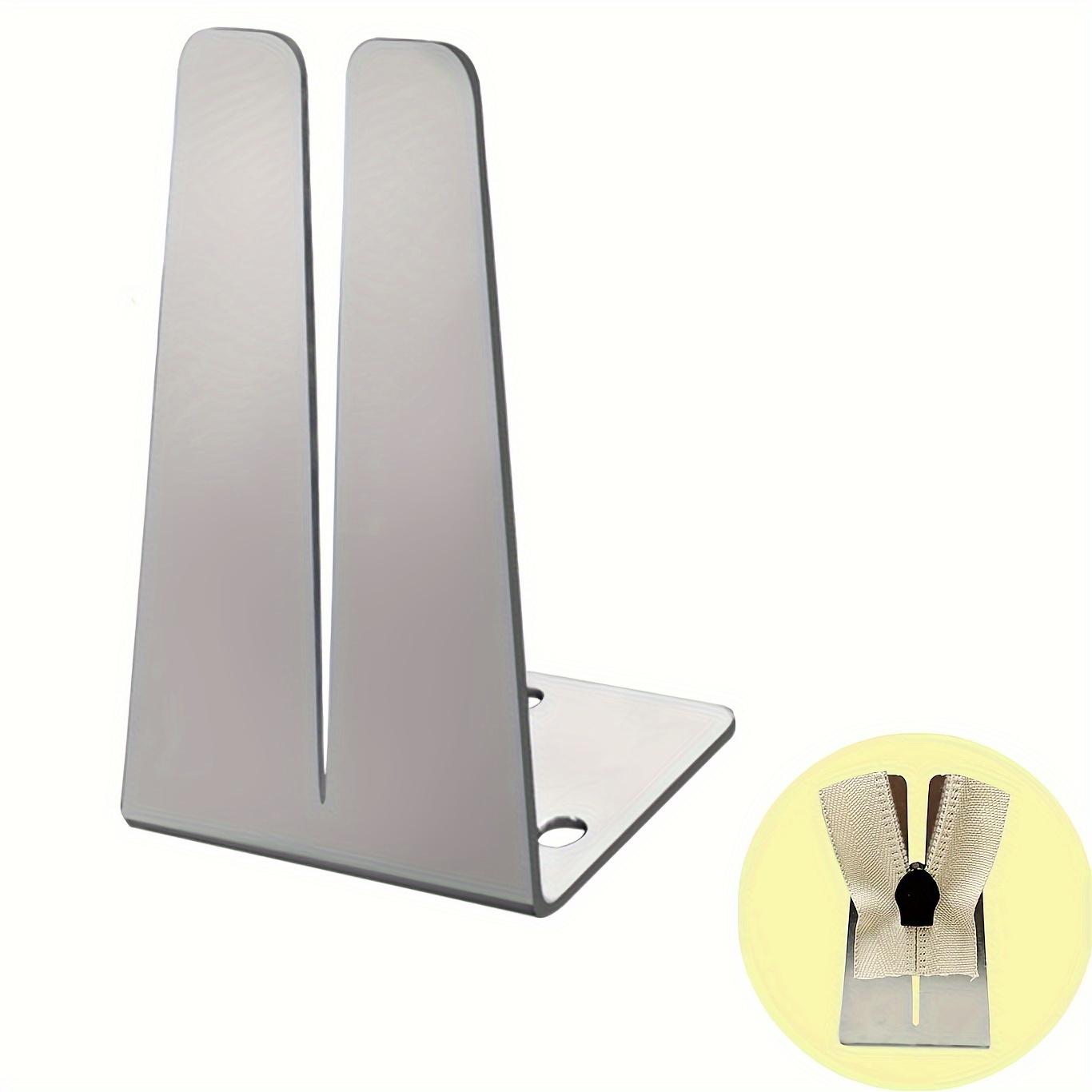 

Серебристо-серый инструмент для зажима молнии из нержавеющей стали - Легко вставляемый направляющий для бегунка для ремонта и установки молнии