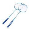 Badminton Set Professional Iron Alloy Badminton Racket with 3 Shuttlecocks Carrying Bag for Beginner Child Adult Blue
