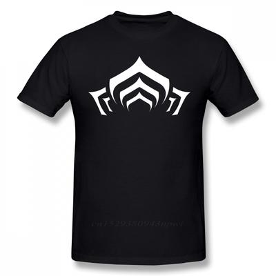 Warframe T-Shirt Warframe Lotus Symbol Weißes T-Shirt Druck 100% Baumwolle T-Shirt Unisex Strand Kurzarm Lustiges T-Shirt