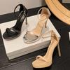 One Strap Sexy Sandals For Women With Pu Platform Block Heel For Summer