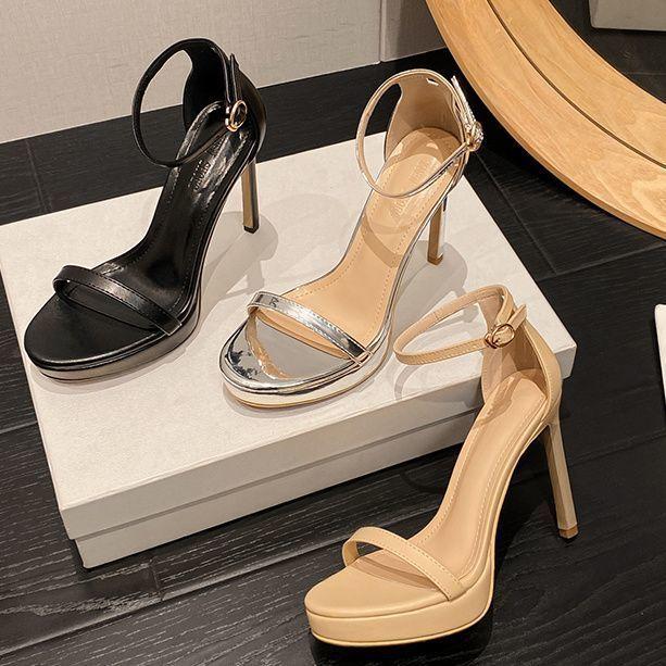 One Strap Sexy Sandals For Women With Pu Platform Block Heel For Summer
