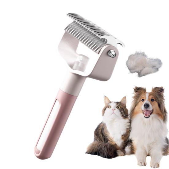 Dual-Sided Pet Grooming Comb for Dogs Cats, 2?in?1 Pet Deshedding Brush with Spray, Undercoat Rake Dematting Comb Tool for Long Haired Pet