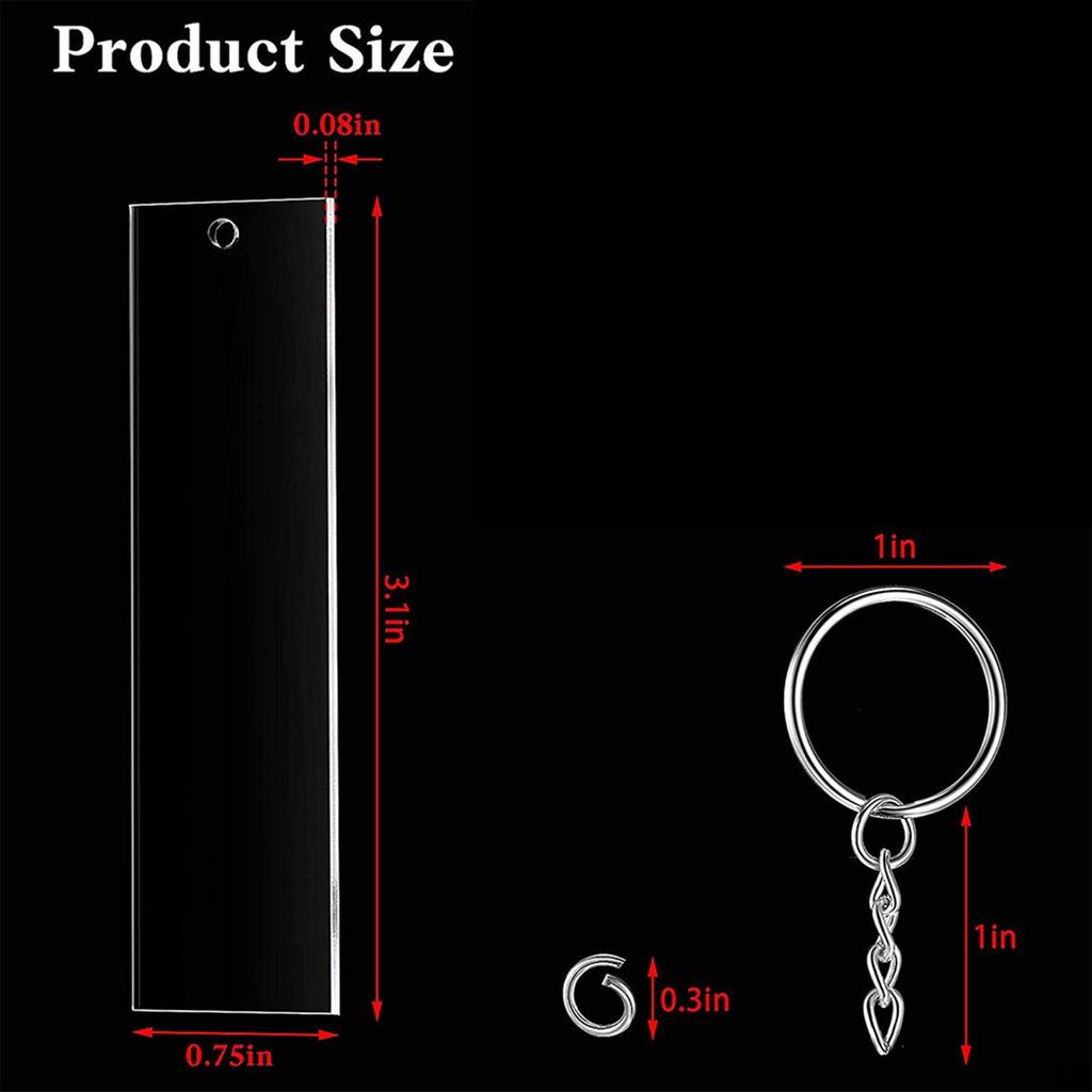 Acrylic Keychain Blank Clear Keychains Set Handmade Supplies Collectibles Key Rings DIY Projects for