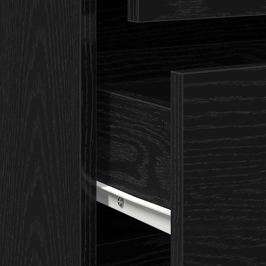 Drawer Chest Black 60 x 41 x 76 cm Engineered Wood
