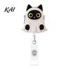 Student Id Card Protector Halloween Black Cat Pumpkin Badge Reel, Retractable with 360 Degree Rotating Clip, Decorative Holder for Doctors Acrylic