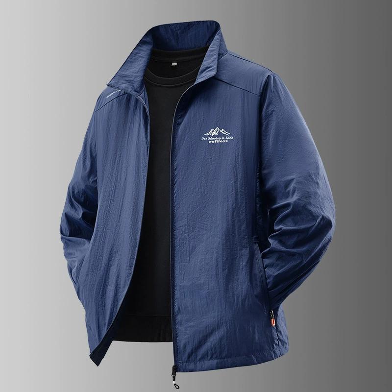 

Солнцезащитная одежда Ice Silk для мужчин, летняя верхняя одежда, быстросохнущая и освежающая солнцезащитная одежда, спортивная куртка с защитой от ультрафиолета XXXXXL темно-синий