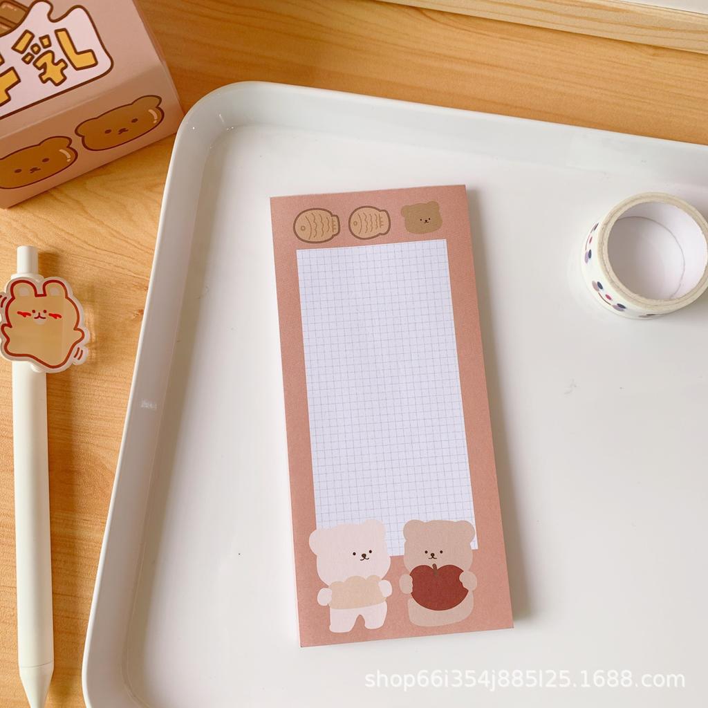 Papeterie Kawai Célébrité Internet Biscuit Ours Mignon Mignon Bloc-notes long ours mignon livre d'étudiant cahier portable Fournitures scolaires