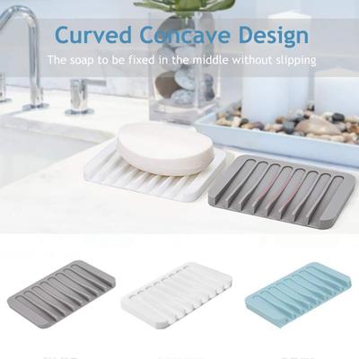 Self-Draining Silicone Soap DishSilicone Soap HolderMultifunctional Non-Slip Storage Rack Drain Mat for Bathroom/Kitchen