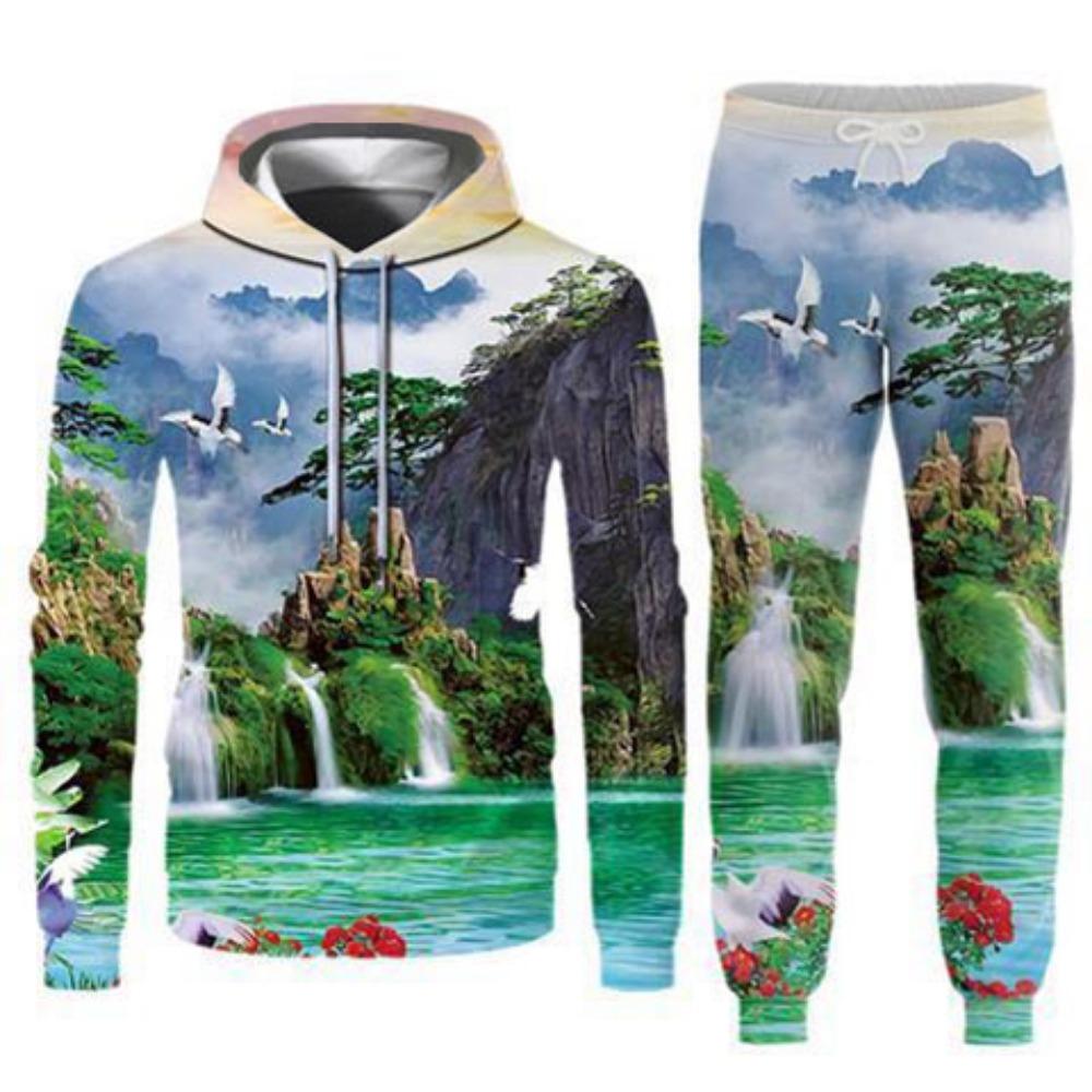 Autumn Venom Animal Starry Sky Pattern Pullover Set 3D Printed Adult Sweater Set Street Hip Hop Trend Fashion Sports Hoodie Set