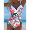2026 New European and American Printed One-piece Swimsuit Women's Beach Hot Spring Sexy Swimsuit
