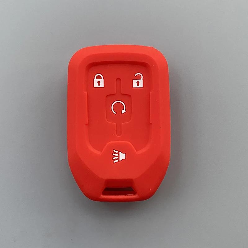 Silicone Car Key Cover Case Fob For Chevrolet Suburban Silverado GMC Terrain Yukon Tahoe Sierra Smart Auto Accessories Key Ring