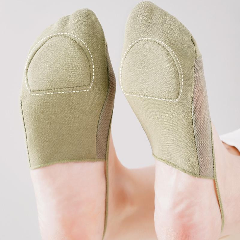Mesh Half Palm Socks Women High Heels Socks Women Spring and Summer Thin Sponge Pad Garter Socks Invisible Socks Non-slip No Heel Fall Off Socks
