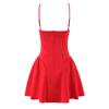 New sexy square collar red waist suspender dress short princess dress tide