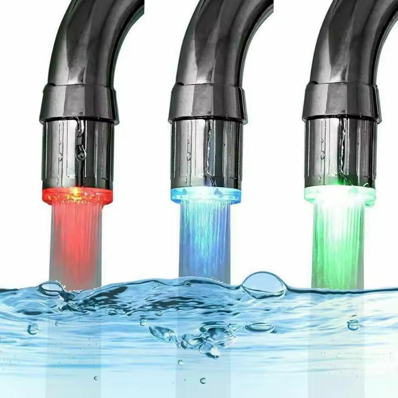 Grifo LED de 3 Colores Sensible a la Temperatura de la Luz Ahorro de Agua Luz de Chorro Aireador de Grifo Boquilla de Grifo Para Cocina Baño