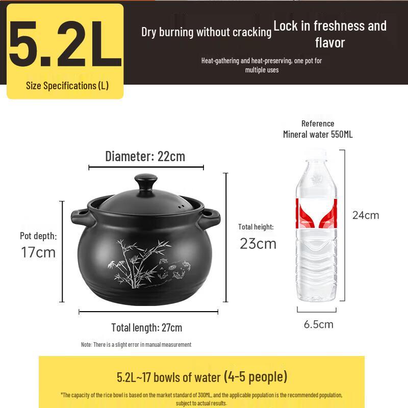 

Chuidahuang 5.2L Ceramic Claypot for Stew and Soup