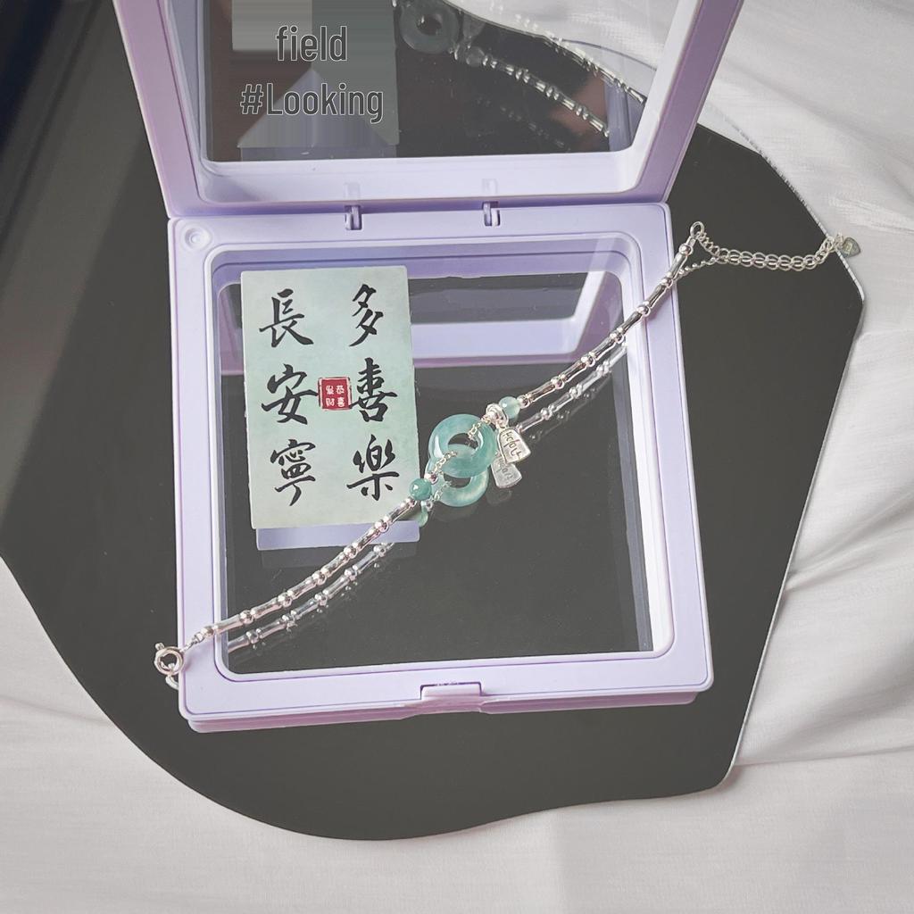 Pulsera Exquisita de Jade Hetian 2024 con Cierre de Seguridad de Plata Triturada - Estilo Caliente de Lujo Ligero para Mujer
