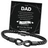 Gift For Men Infinity Bracelet Braided Leather Forever Linked Together Stainless Steel Engraved With Love You Forever Jewelry