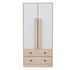 Kleiderschrank 70*40*170cm, Design mit Doppeltüren, mit Schubladen und Staufächern, Holzfarbe+Weiß (Alte SKU: LDB00307AAN)
