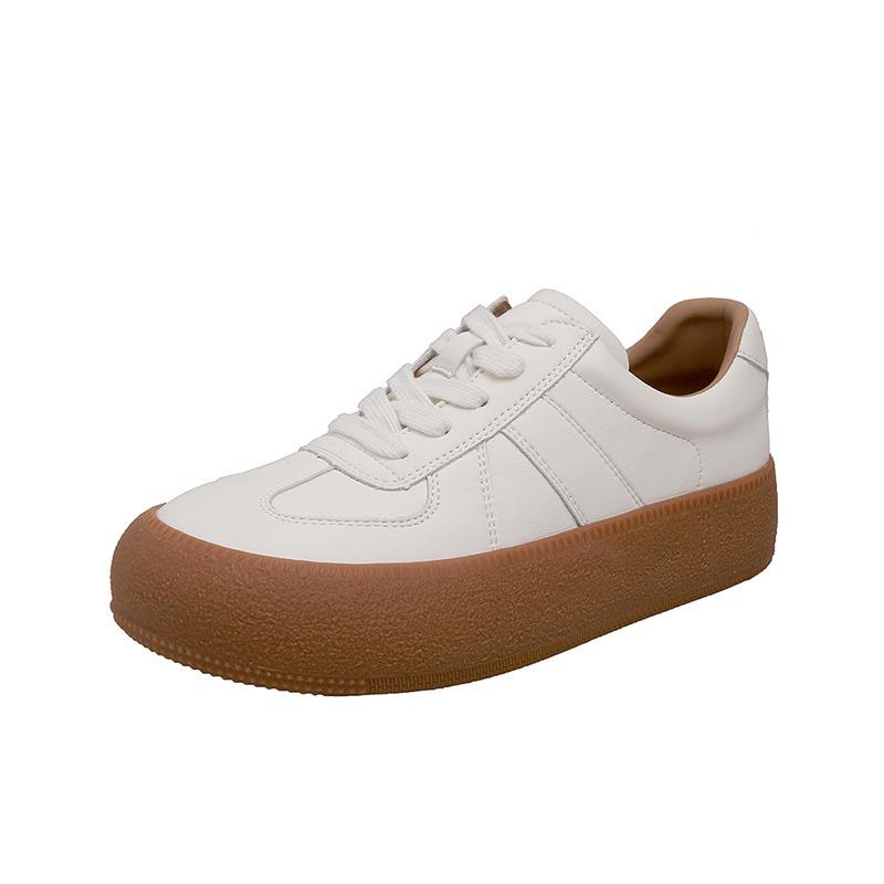 New women's leather German training shoes lace-up platform Forrest Gump shoes women's retro casual shoes board shoes