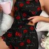 New Women's Leopard Print Printed Suspender Top and Elastic Waist Shorts Women's Sexy Casual Home Summer Pajama Set