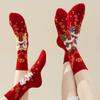 Plush New Year Red Socks Cotton Good Luck Socks Casual Lion Dance Red Socks  Gifts