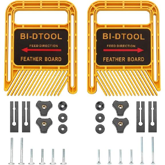 Featherboards, Adjustable Woodworking Safety Device Feather-Loc for Table Saws Band Saws Router Tables Fences Woodworking Tools, 6.3 Inch Extended
