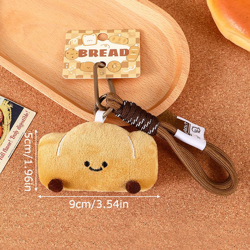 1PC Cute Backpacks Soft Decorative Bread Keychain Durable Sturdy Practical Plush Wallets Delicate Touch Gift