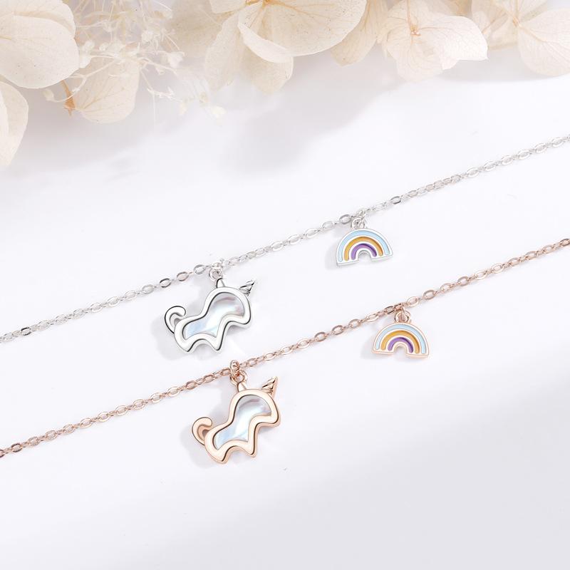 Rainbow Unicorn Bracelet Female Internet Celebrity Fashion Korean Version Bracelet Niche Design Ins Girlfriend Gift