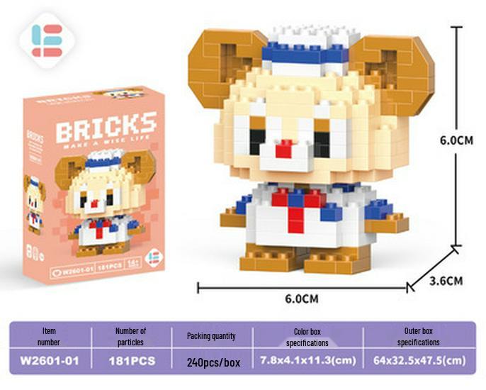 Cartoon Figurine Compatible Lego Bricks: Educational Micro Bricks Assemble Toy for Children