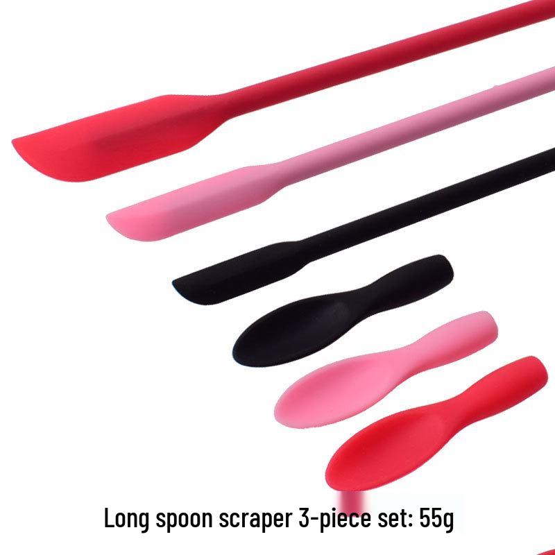 Silicone Pointed Spatula & Jar Scraper for Cosmetic & Cooking, Heat-Resistant