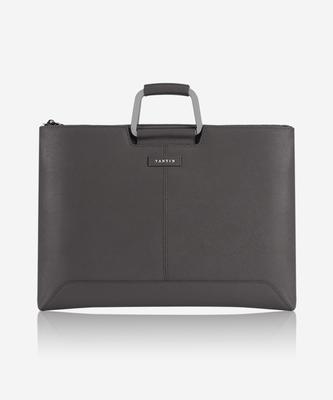 Tantin Taylor Men'S Leather Briefcase T11003 Grey / Large