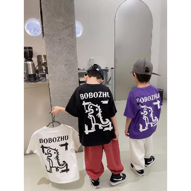 

Детская футболка с короткими рукавами для мальчиков, летняя повседневная футболка с круглым вырезом для маленьких мальчиков, свободный топ для детей, дышащая футболка с графическим принтом унисекс для мальчиков