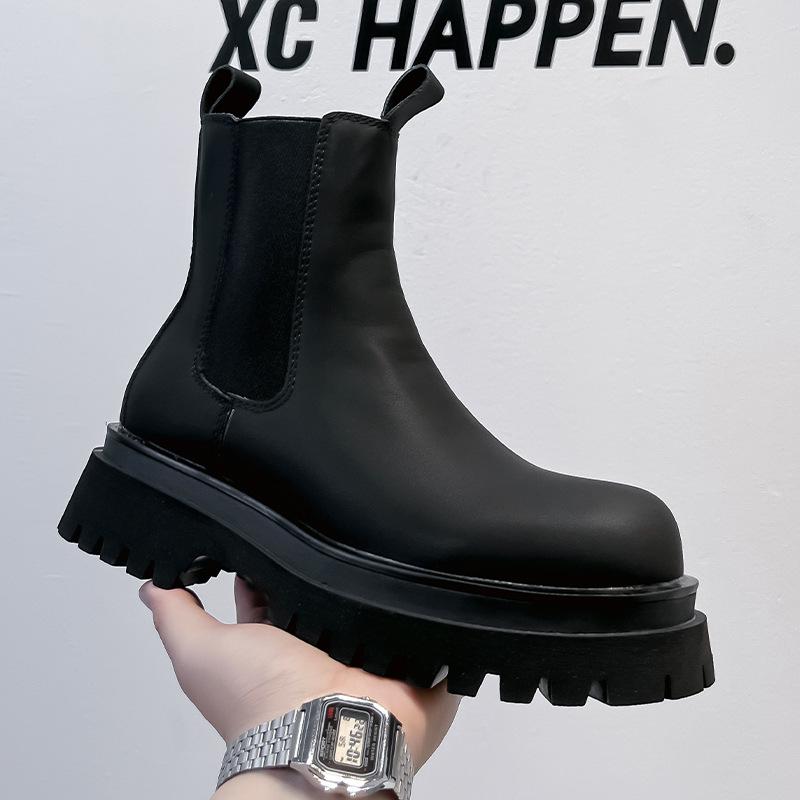 Autumn and winter fashion thick-soled versatile cigarette tube casual retro sleeve medium help Chelsea boots 9885-A