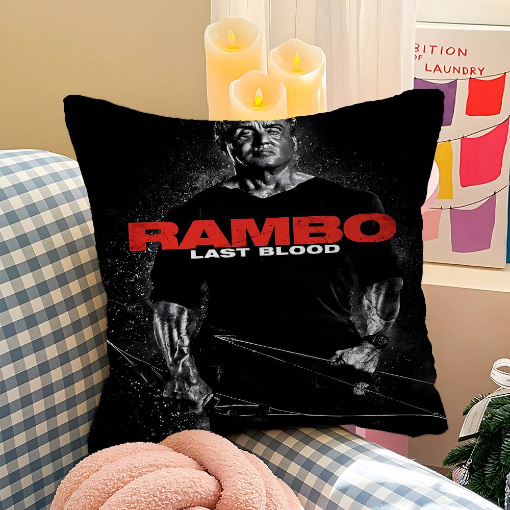 

Classic Movie Rambo First Blood Office Cushion Pillowcase Car Cushion Cover45X45CM Lumbar Pillowcase Sofa Pillowcover 12x12Inch